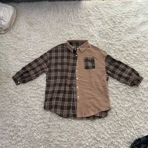 two toned flannel jacket, size M
